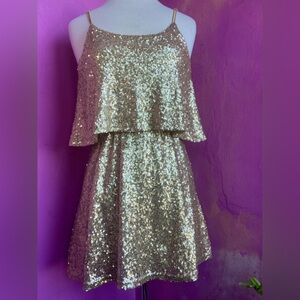 Tobi Bronze Sequin Dress